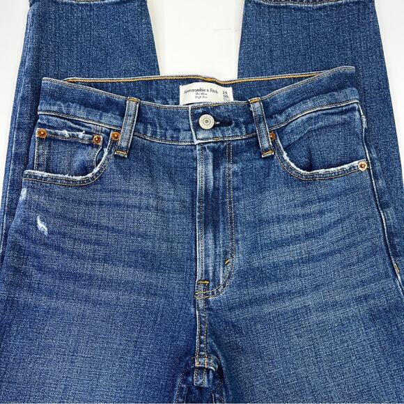 Abercrombie & Fitch The Mom High Rise Distressed jeans medium wash - 24 - Picture 3 of 11